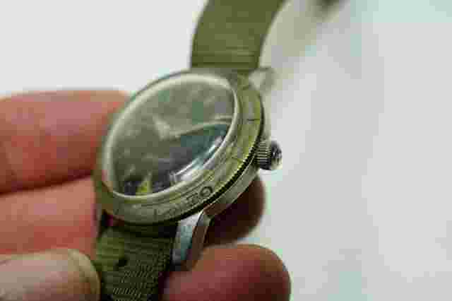 old Zodiac green military watch Automatic Army green vintage EP24732