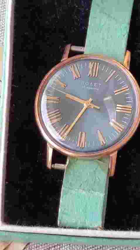 Vintage 14K Gold 583 POLJOT Kirovsk 17-Jewel Wrist Watch USSR 1976 - New - Works