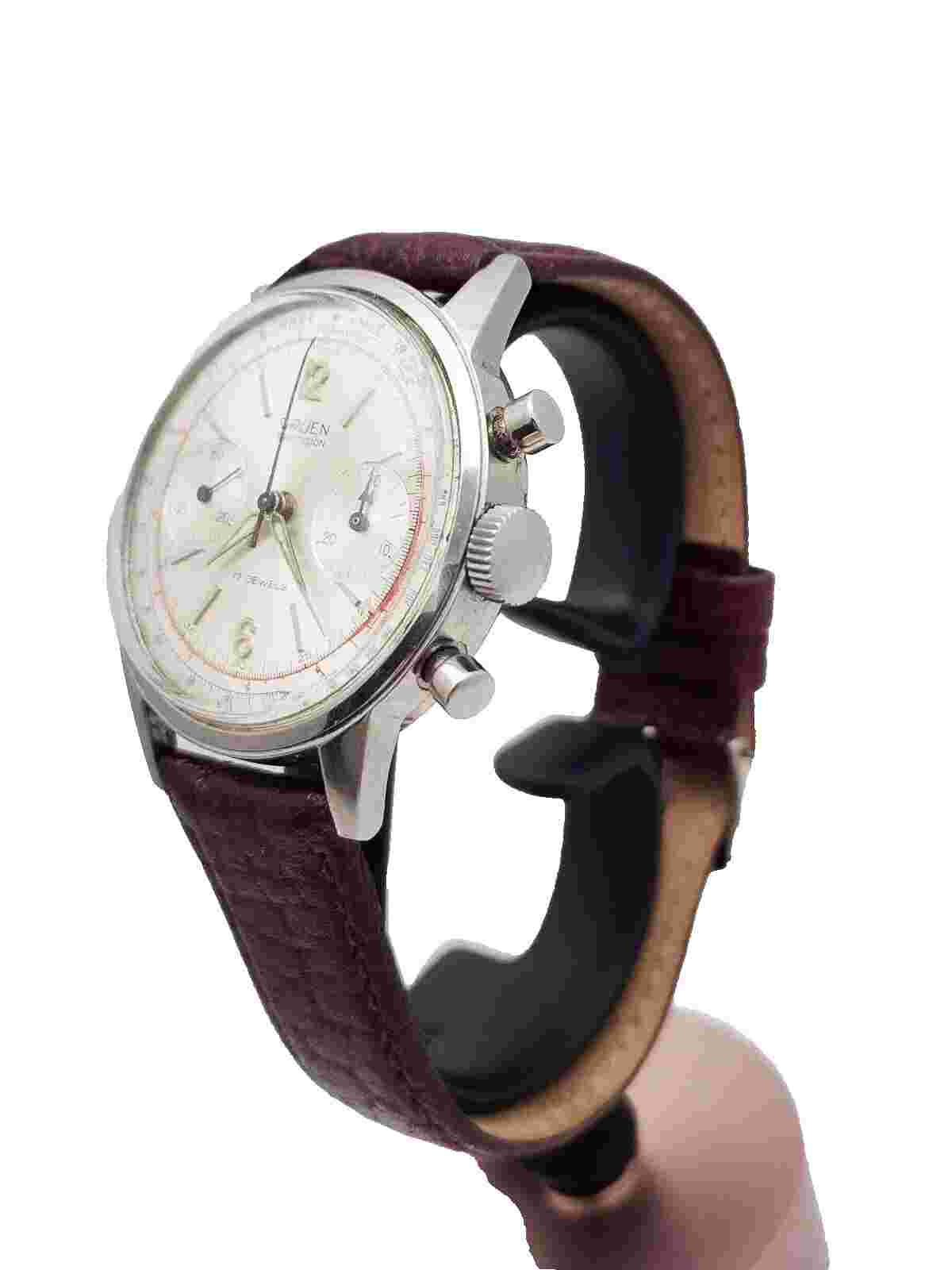 Gruen Precision 17J Manual Wind 2 Reg Chronograph, Slightly Used