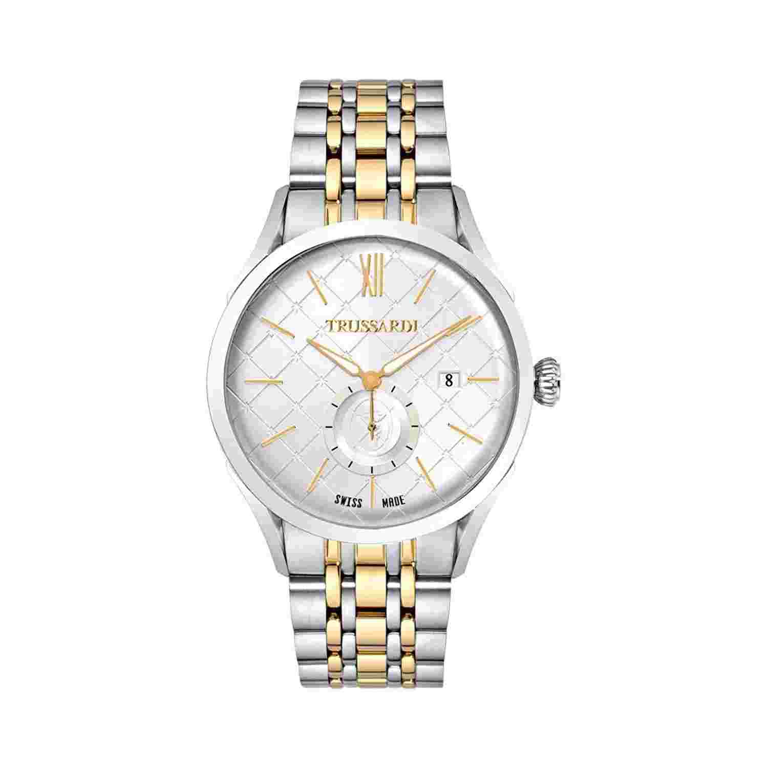 Mens Wristwatch TRUSSARDI MILANO R2453105005 Stainless Steel Golden SWISS MADE