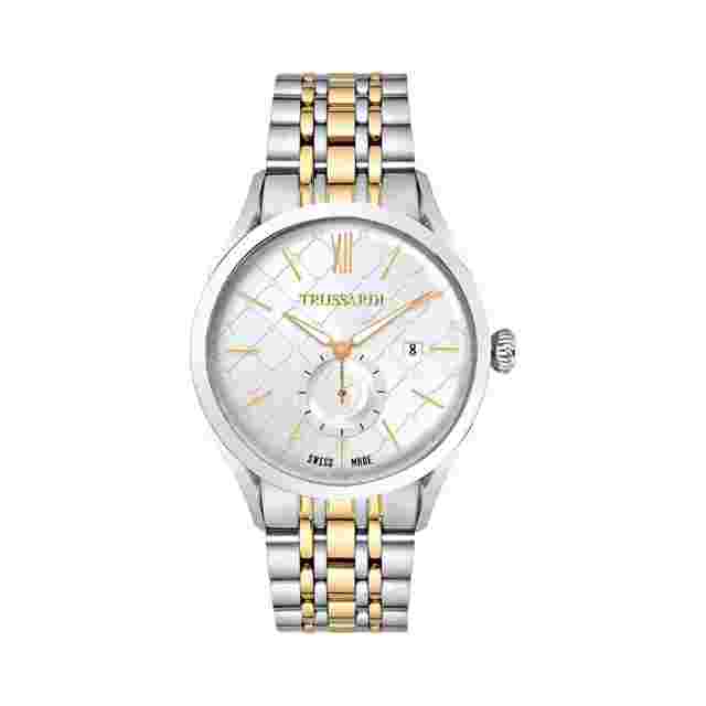 Mens Wristwatch TRUSSARDI MILANO R2453105005 Stainless Steel Golden SWISS MADE