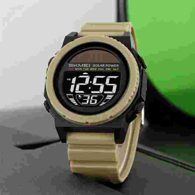 SKMEI Men Sport Watch Solar Power Wristwatch LED Boys Countdown Digital Watches