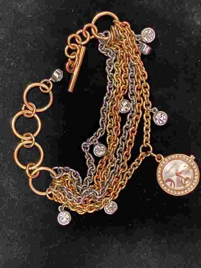 MARC ECKO Tri-Tone Multi Chain Bracelet Women Wrist Watch E15006L1 #27 New