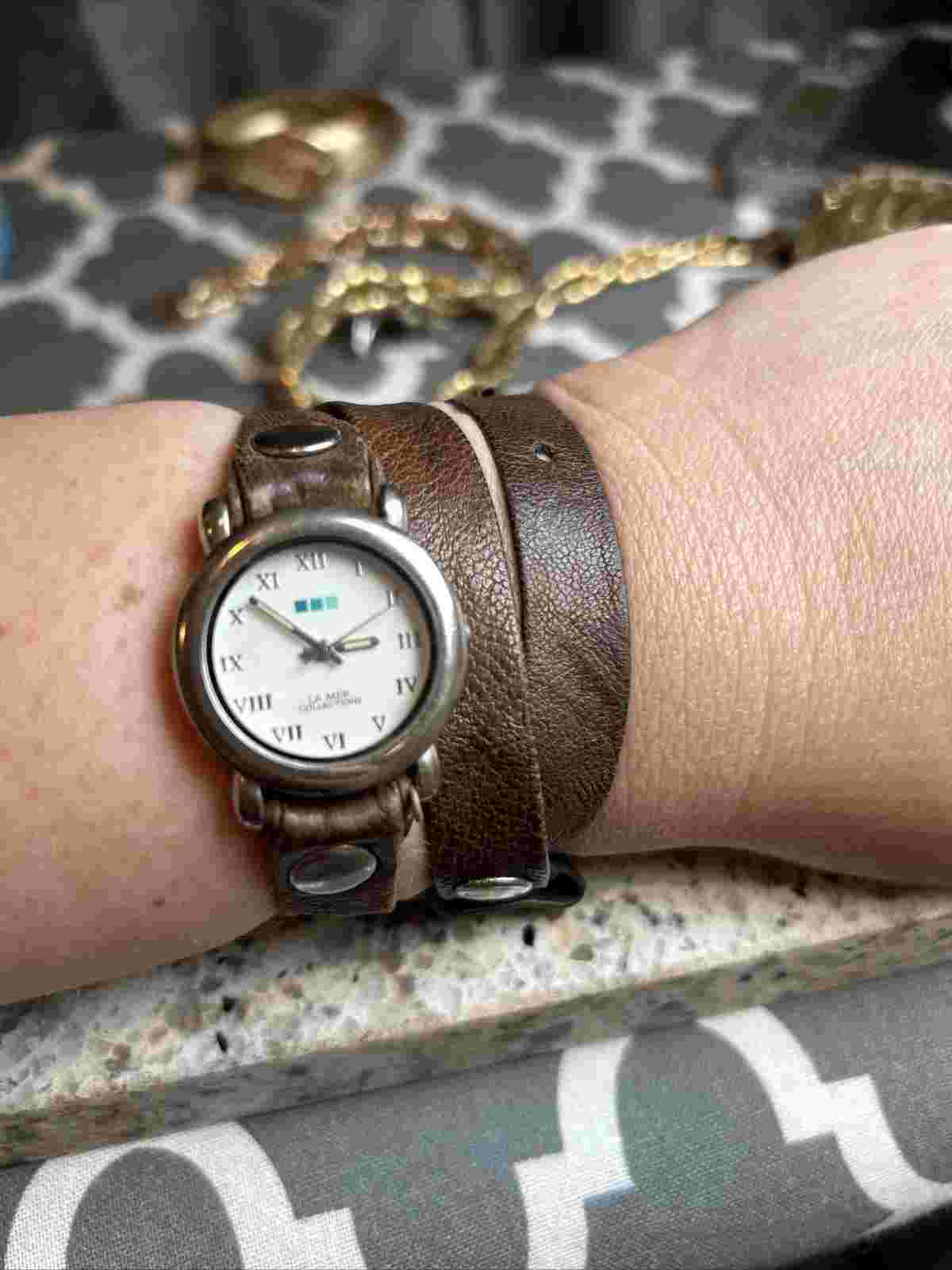 La Mer Collections  Japan Movt Watch Leather Strap Bracelet
