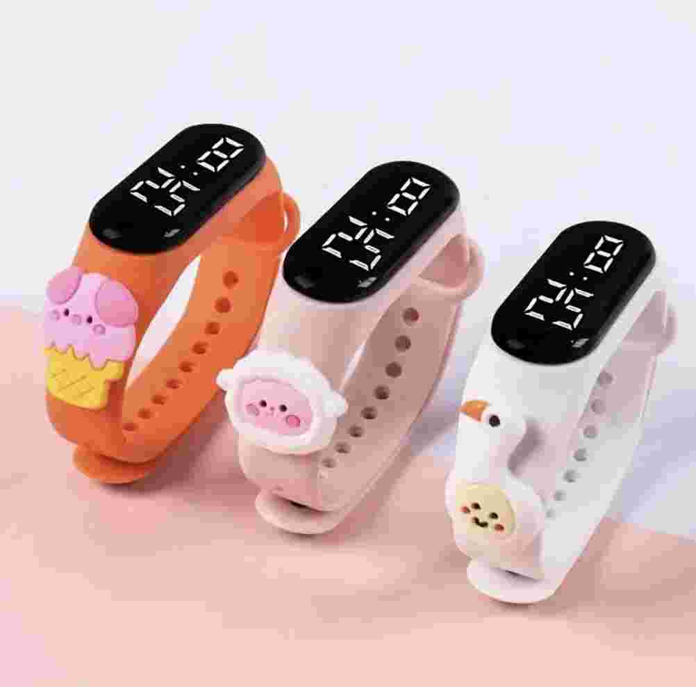 3pcs Adorable Cartoon Animal LED Electronic Watch, Colorful Cute Doll Children's