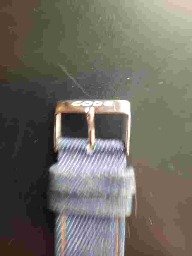 CODE Woman's Quartz Watch All Stainless Blue Denim & Leather Band, new battery