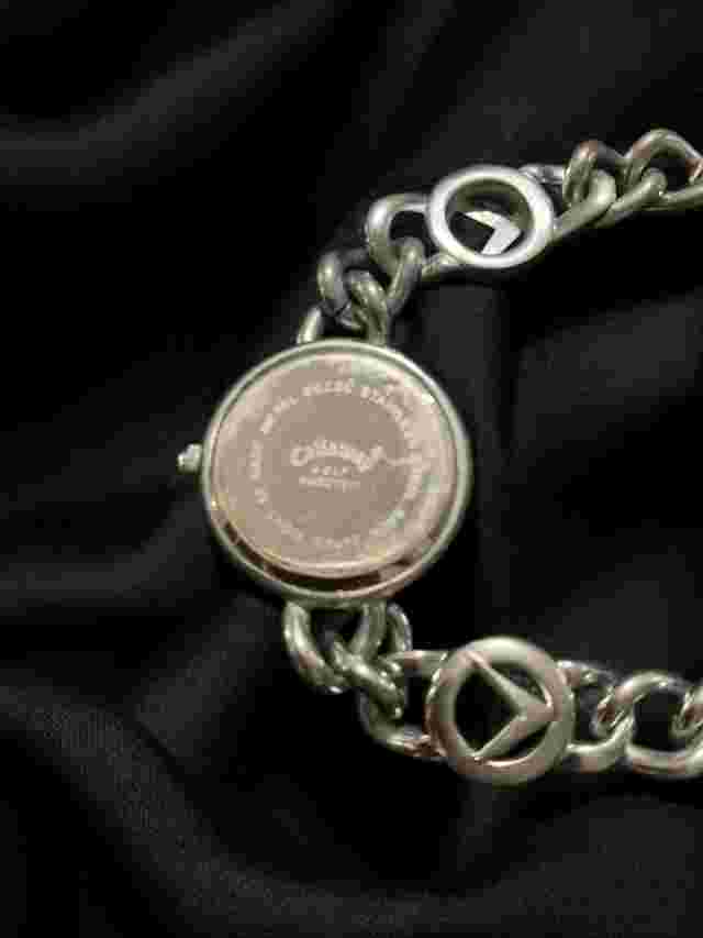 Callaway VTG Silver Tone Blue Face Chain Link Womens Watch Stainless Steel Bezel