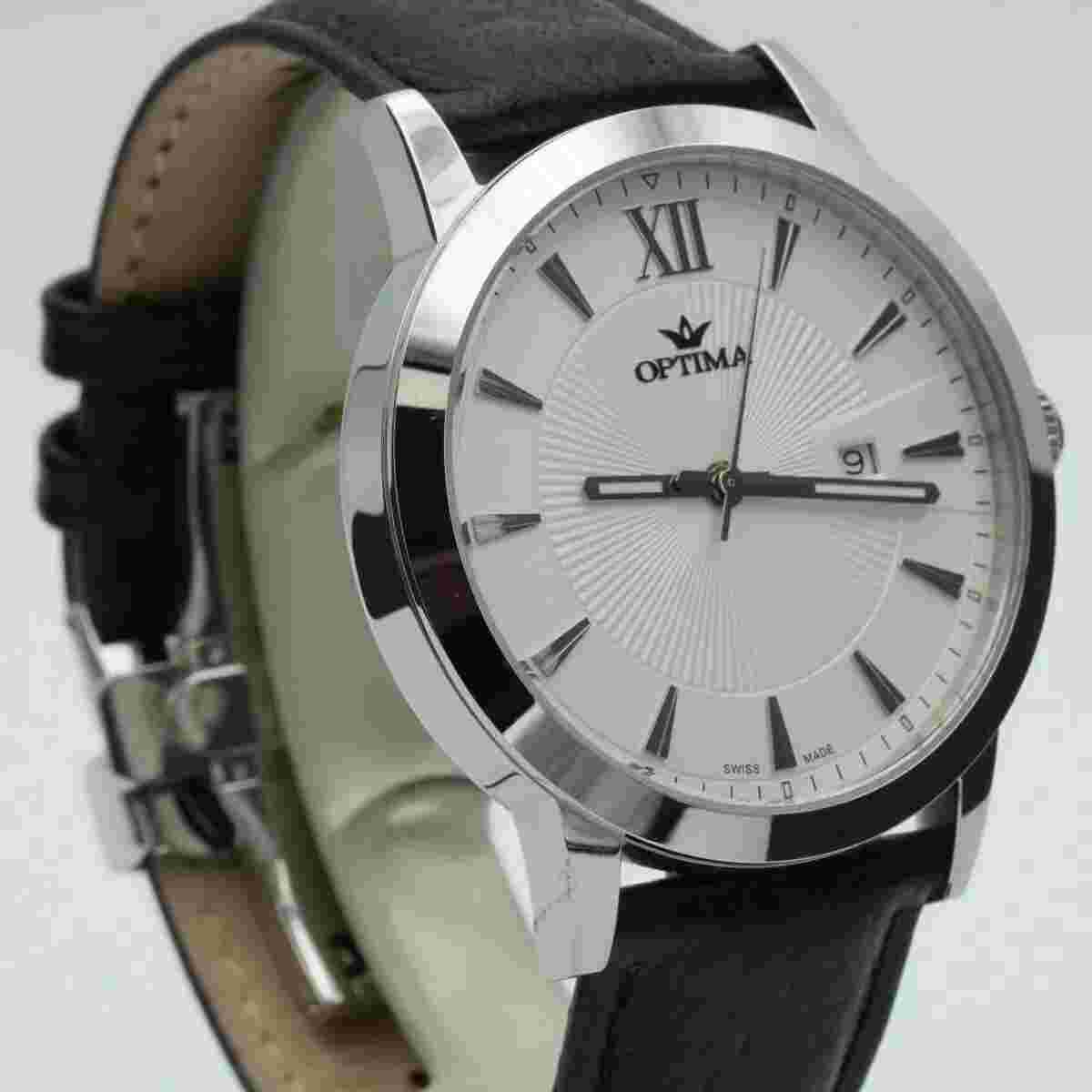 Optima Quartz Men's Watch Swiss Made like New Top Condition 44MM 2