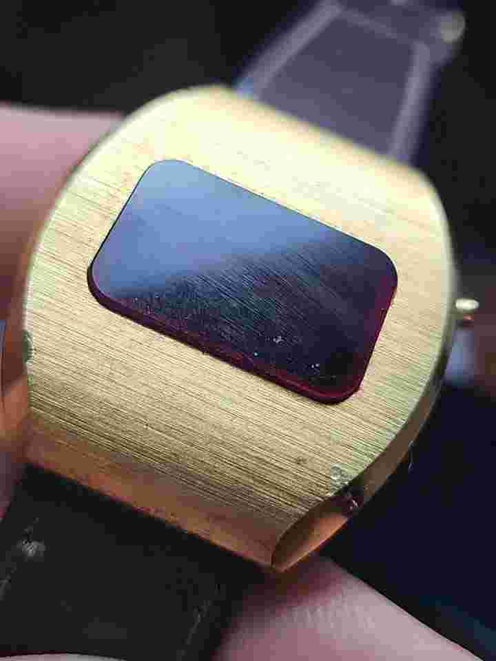RARE Vintage Phasar UNK MODEL RED LED Digital Gold 36MM #5223