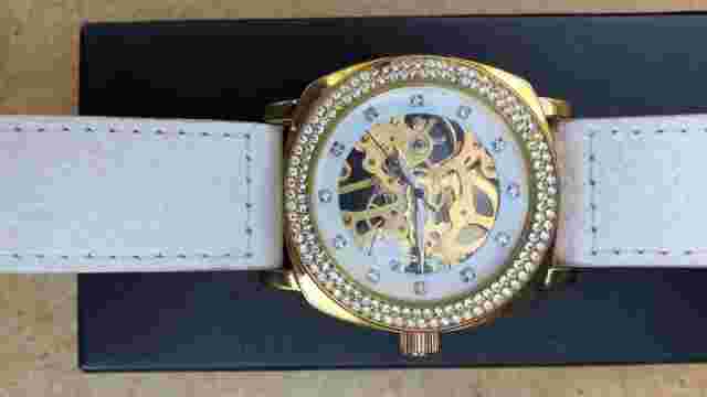 Skeleton Manual Wind Ladies Wristwatch Watch by Adrienne - Working w/ Box