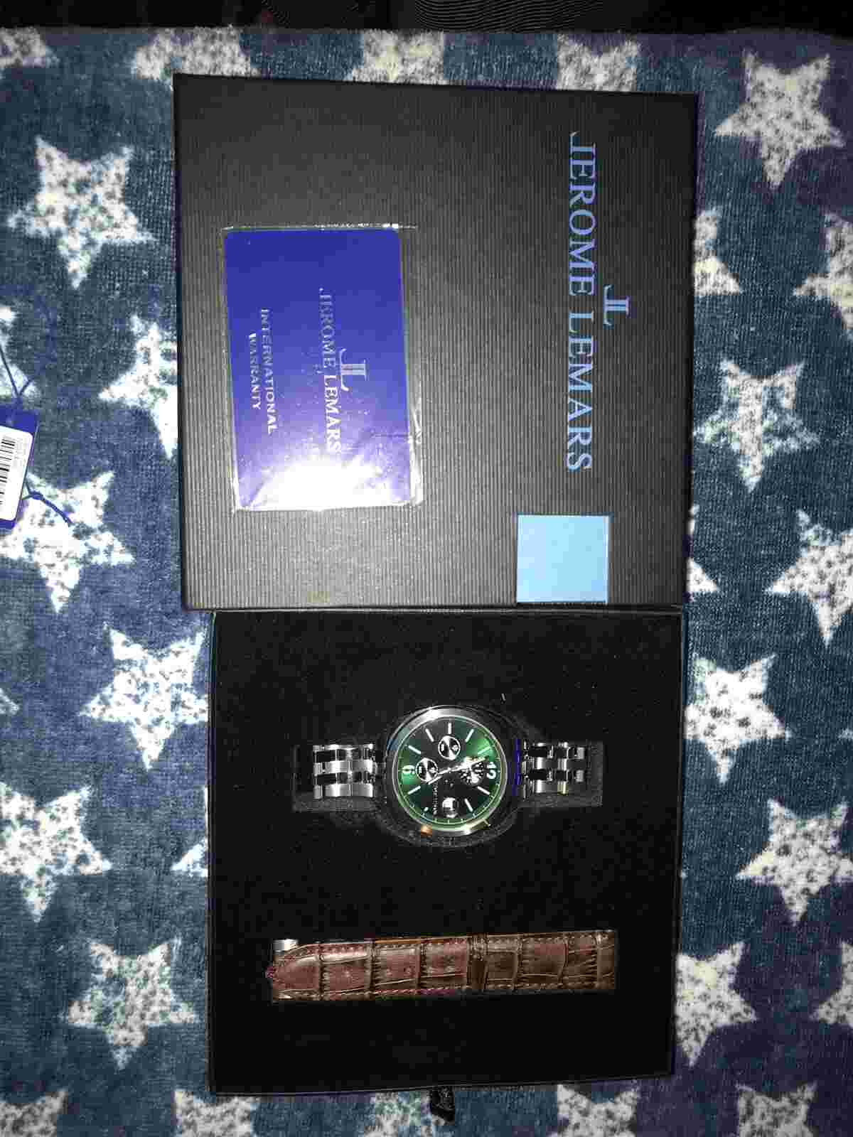 Jerome Lemars JL5557 Green Face Chrono. Quartz