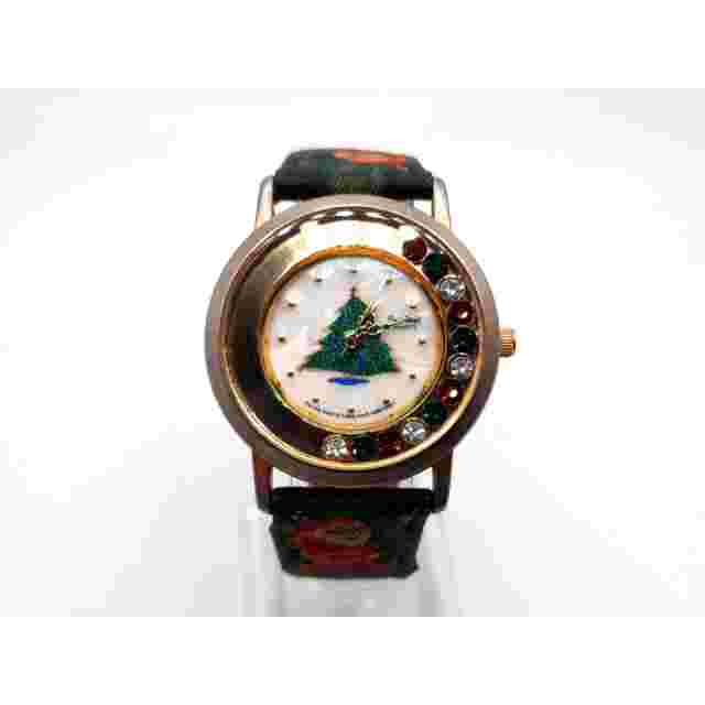 Pierre Nicole Christmas Watch Women 32mm New Battery Christmas Tree Santa Band