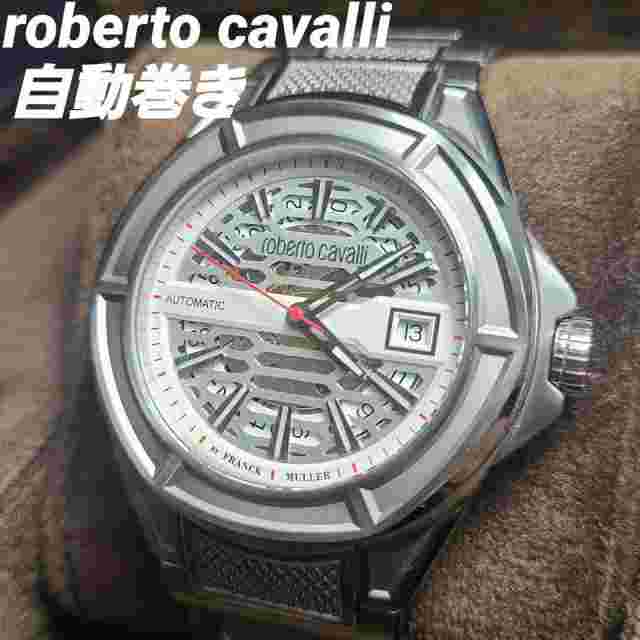 Roberto Cavalli Franck Muller Automatic Skeleton Watch Silver Working