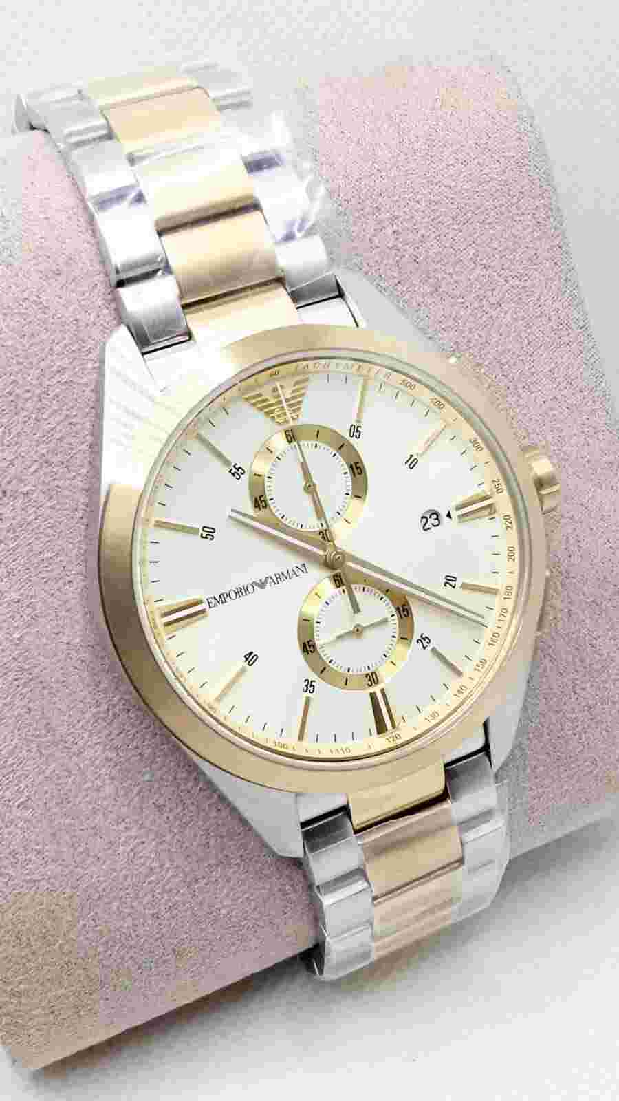 Ar11605 Emporio ArmaniCLAUDIO Mens Chronograph Stainless Steel Two Tone Watch