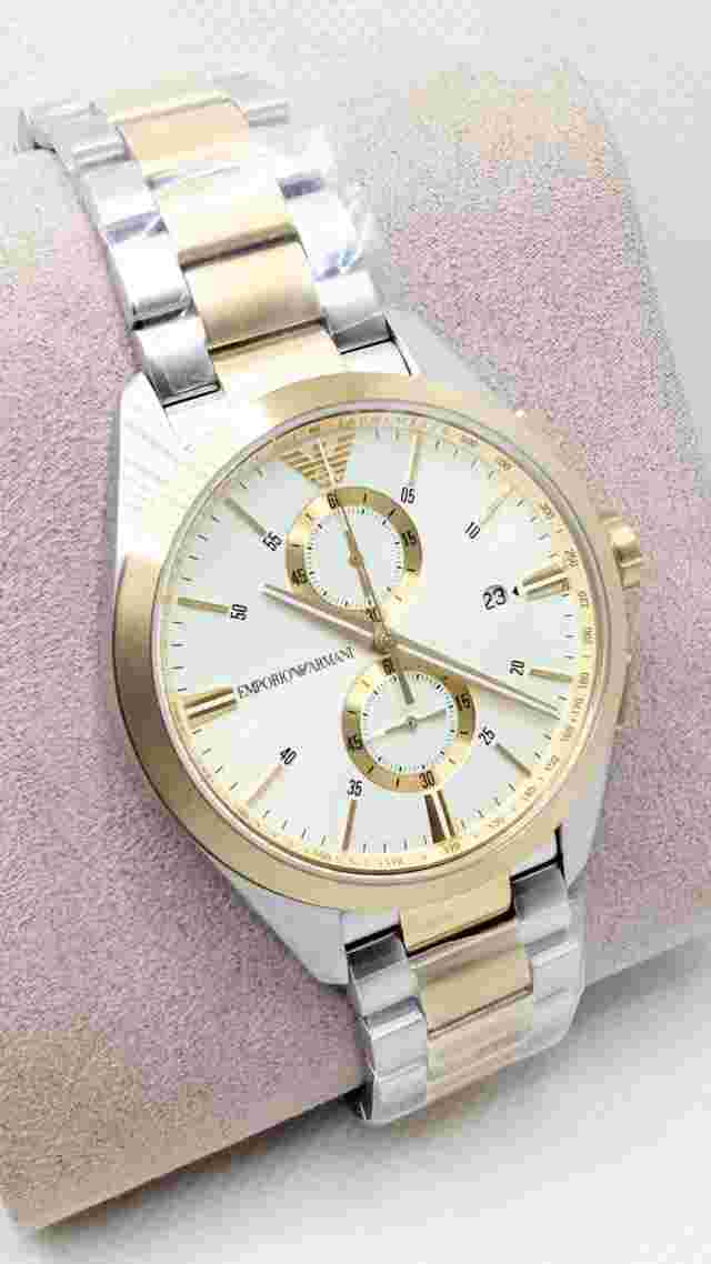 Ar11605 Emporio ArmaniCLAUDIO Mens Chronograph Stainless Steel Two Tone Watch