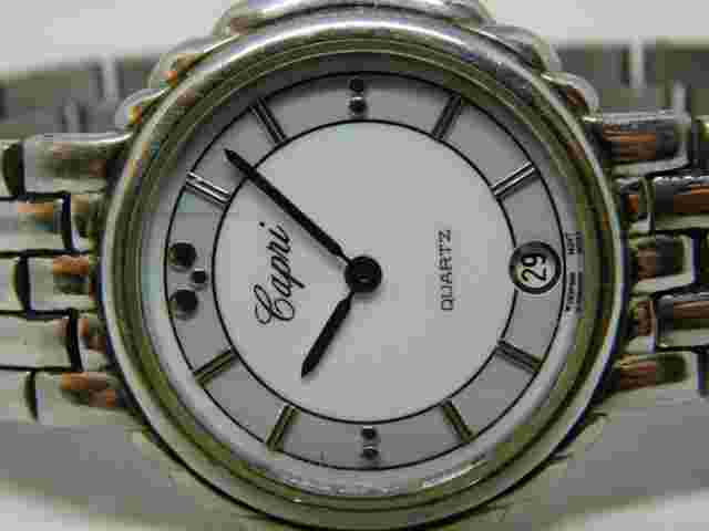 Capri Silver Tone Quartz Analog Ladies Watch Sz. 6 1/2"