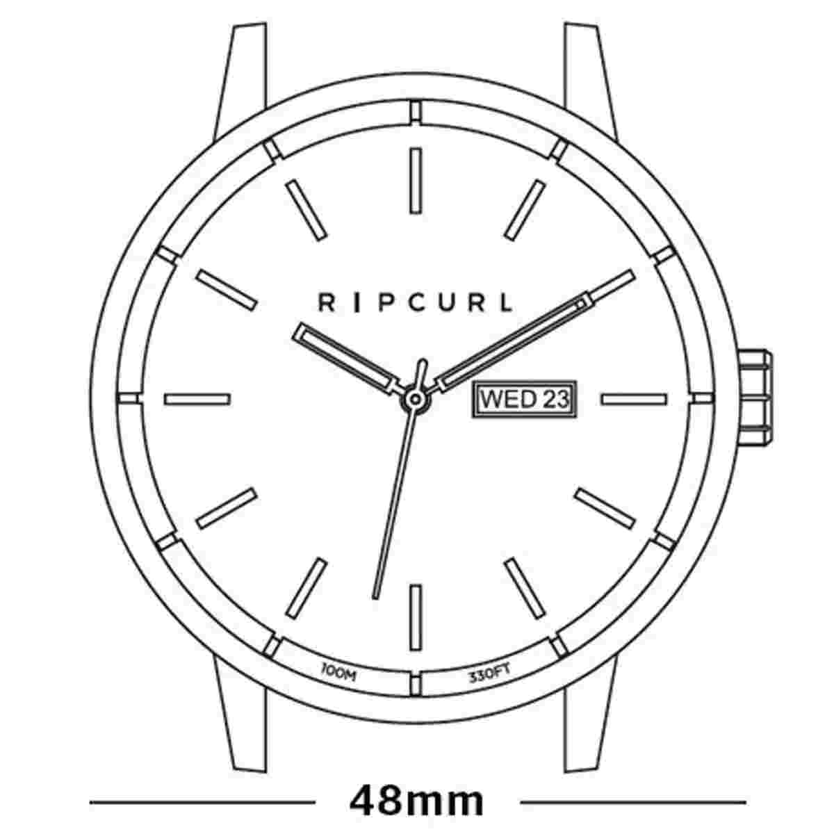 Rip Curl Mens 48mm Detroit Leather Surf Watch - A3050 Gold