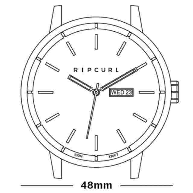 Rip Curl Mens 48mm Detroit Leather Surf Watch - A3050 Gold