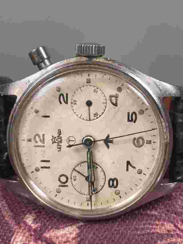 Lemania Hs9 Royal Navy Fleet Air Arm Monopusher Chronograph Watch
