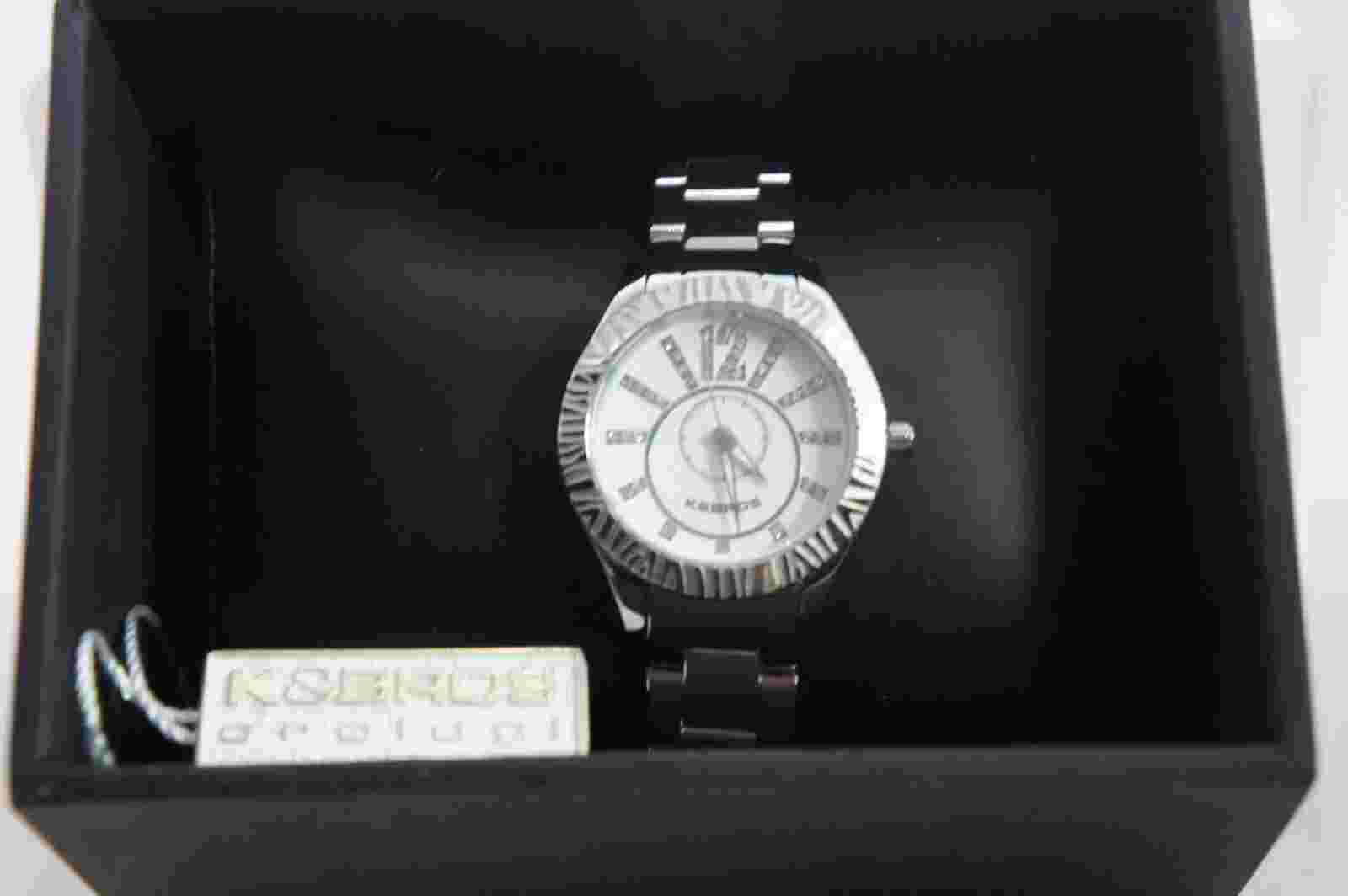 K&BROS Stainless Steel Bracelet Watch Crystals  Dial Made in ITALY Model 9149-2