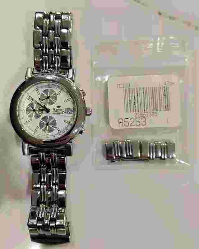 PRYNGEPS CHRONOGRAPH SPORT QUARTZ WATCH CR851 STAINLESS STEEL 38MM