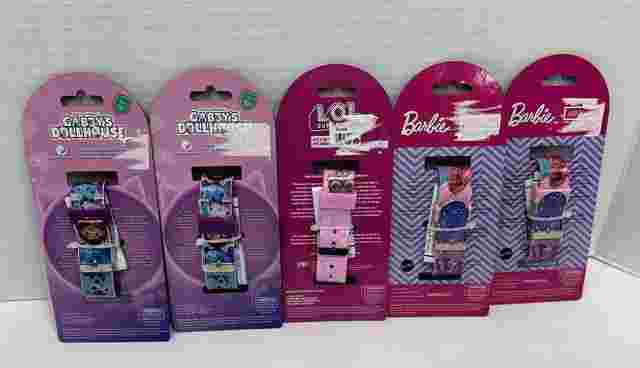 Lot Of 5 Kids Digital Wristband Watches LOL Surprise, Gabby’s Dollhouse, Barbie
