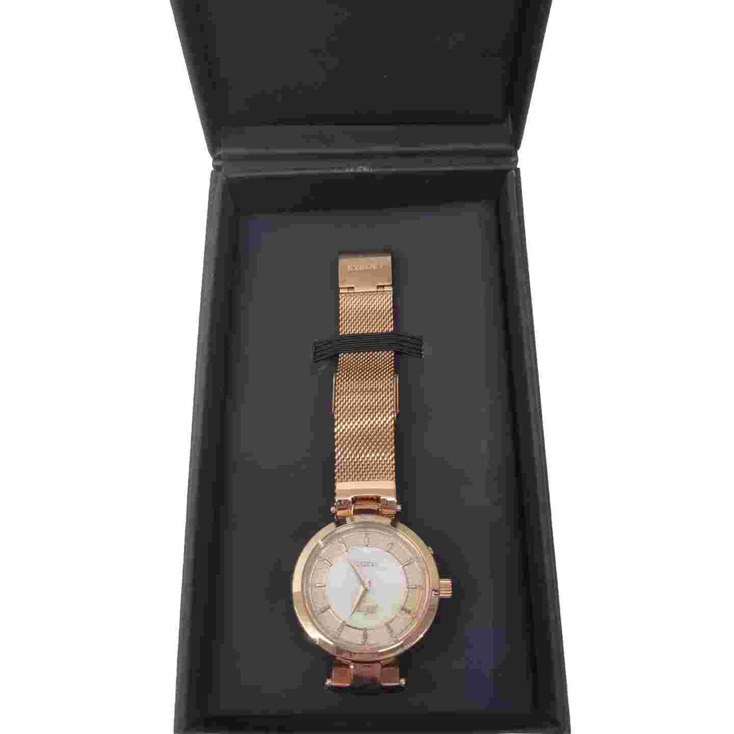 KYBOE! Lago Rose Gold Diamante Studded LED Watch Rose Gold Strap Gift Boxed New