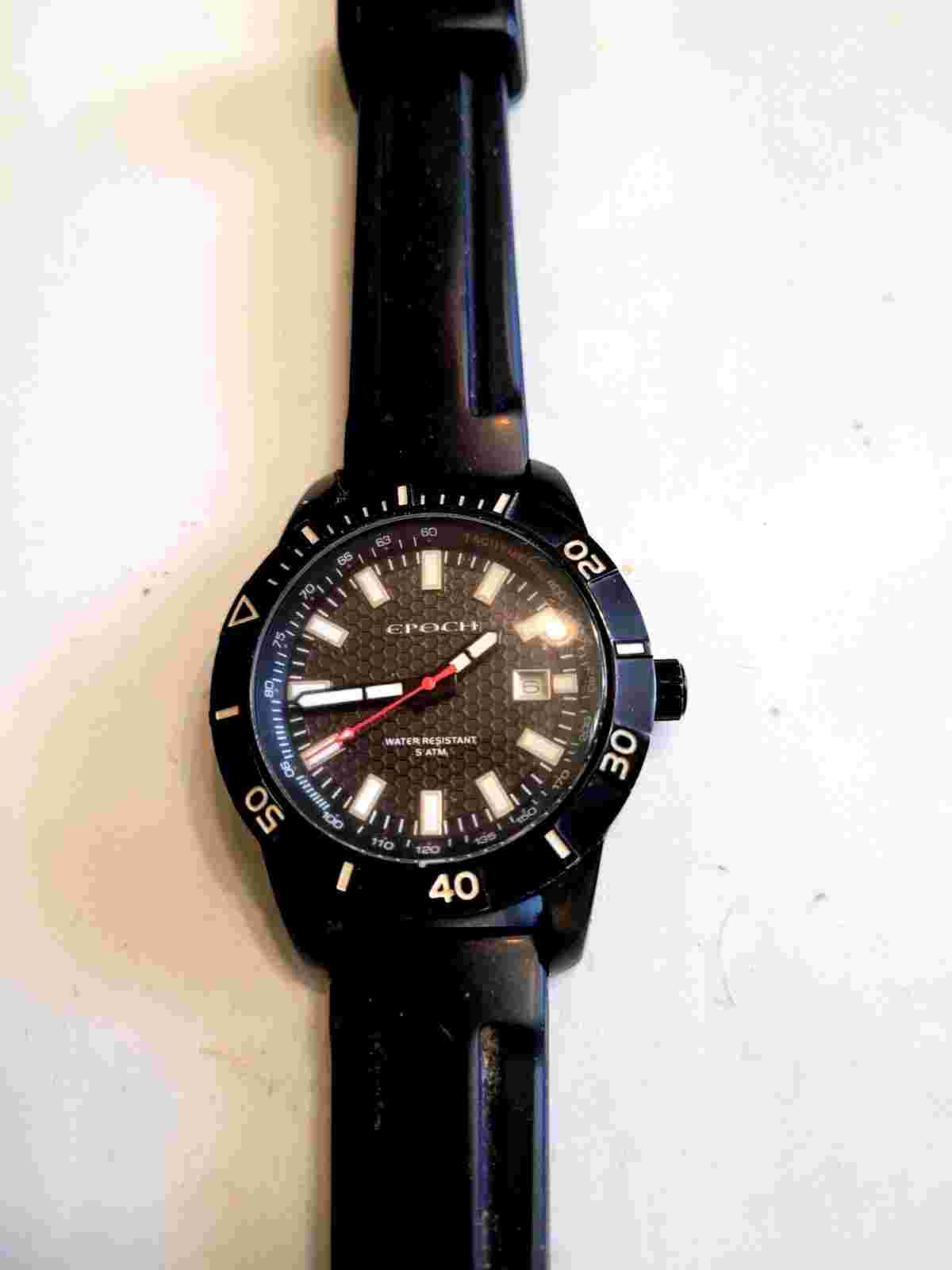 Epoch Men's Watch, Tachymeter  - Silicone Band.