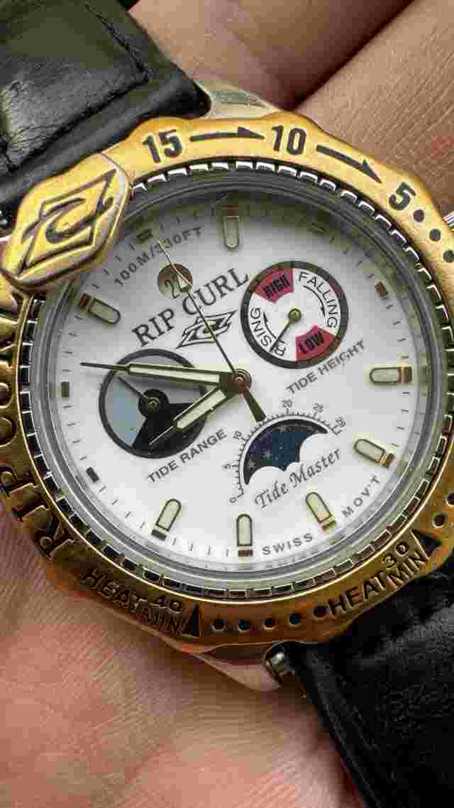 Rip Curl Tide Master 96073 Quartz Mens Swiss Made W/ Original Strap (Very Rare)
