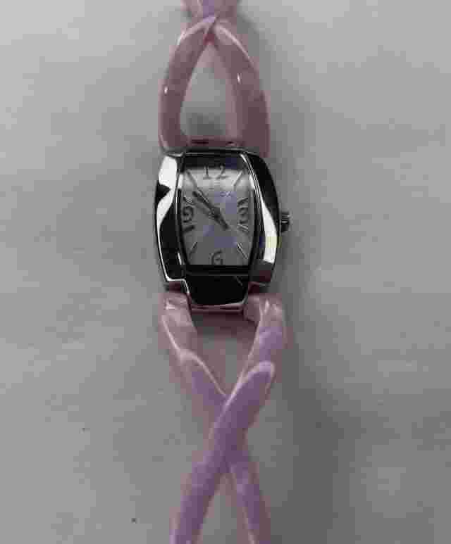 NEW Clyda Silver Tone and Light Pink Watch Rectangle