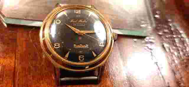 Paul Buhre rotodator bidynator enamel dial 20 micron gold swiss watch!