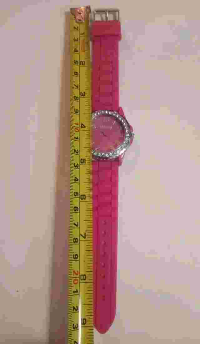 Geneva Pink Watch Rhinestones Silicone Band Needs Battery Never Worn
