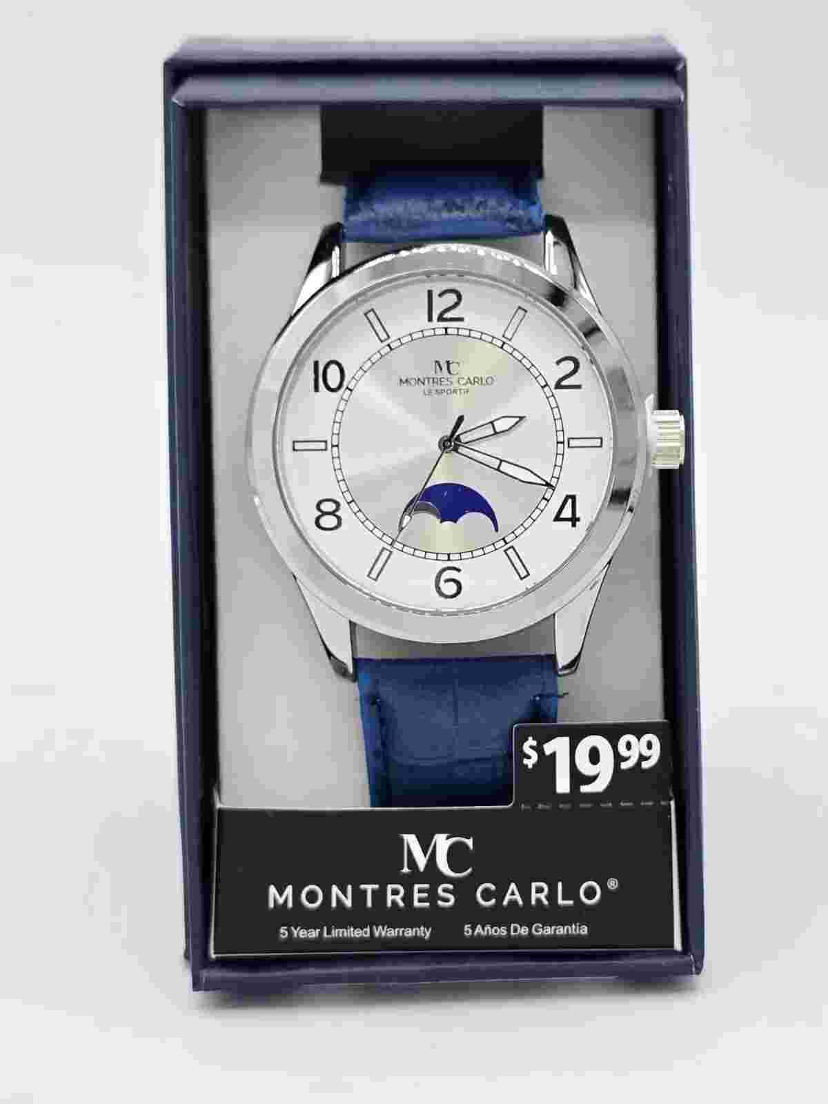 Men's Watches by Montres Carlo, Slim Leather Band Luxury Dress Watch, Get it Now
