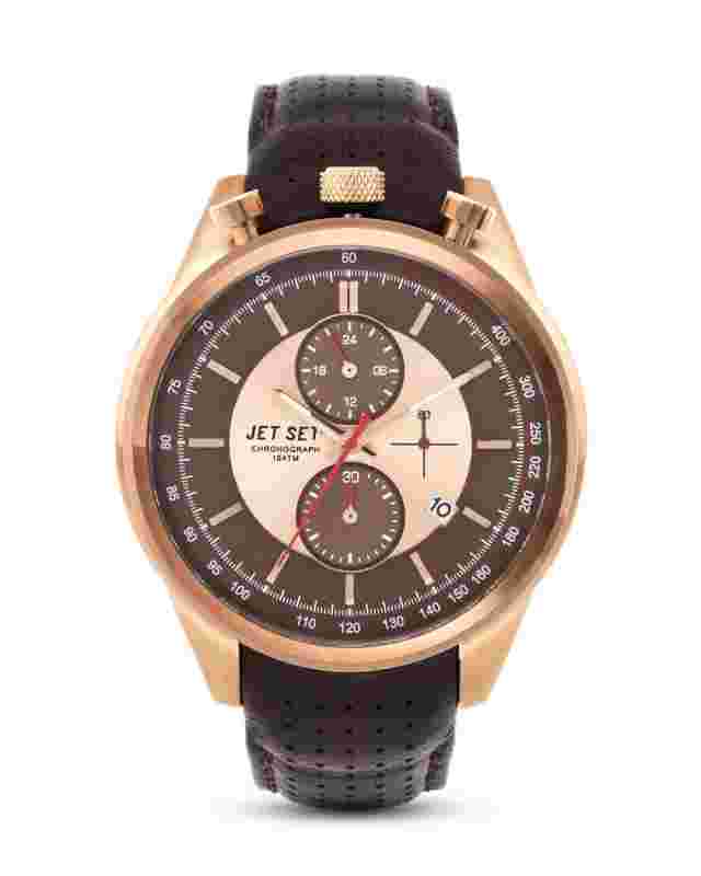 JET SET Turin Chronograph Brown / Rose Gold Quartz Men's Watch J1186R-736