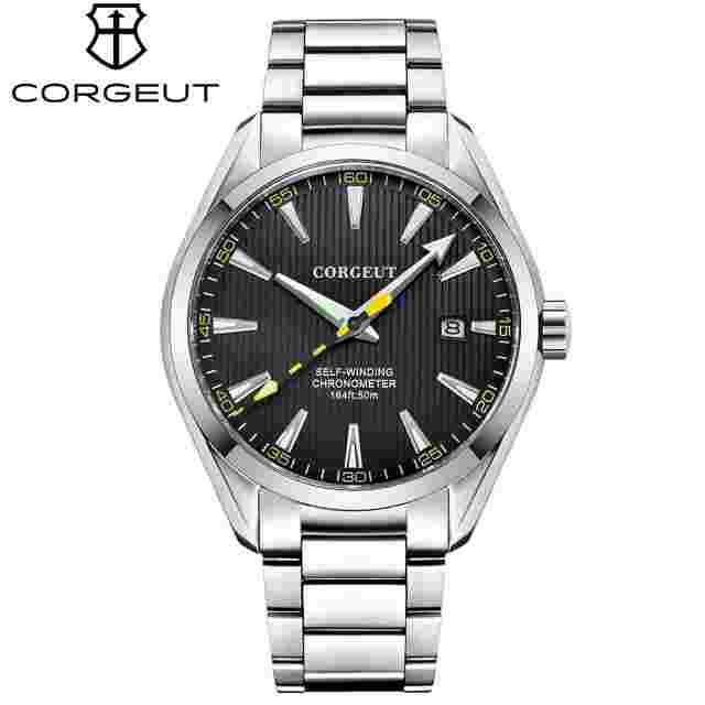 CORGEUT popular, automatic, mechanical casual, sapphire, waterproof, men's watch