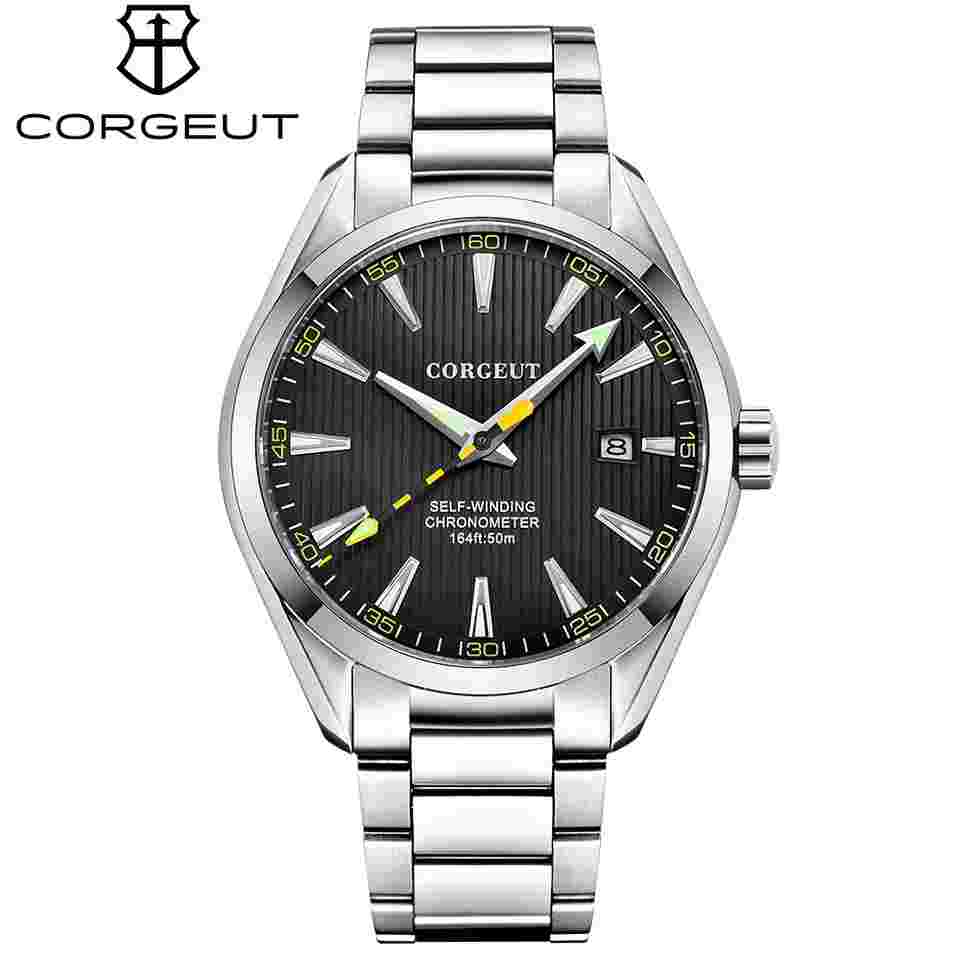 CORGEUT popular, automatic, mechanical casual, sapphire, waterproof, men's watch