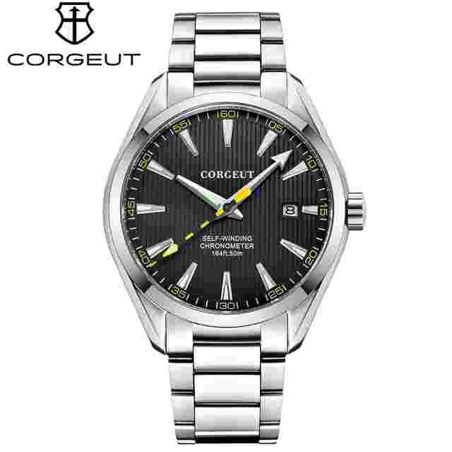 CORGEUT popular, automatic, mechanical casual, sapphire, waterproof, men's watch