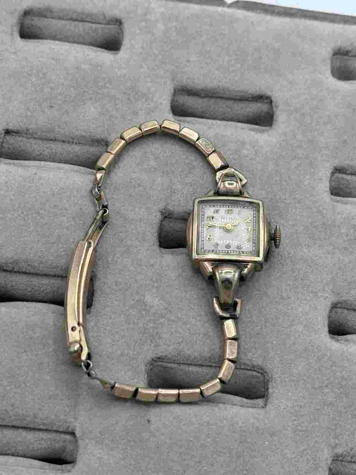 Vintage Mimo 10kt Rolled Gold Plated Bezel Wristwatch As Is