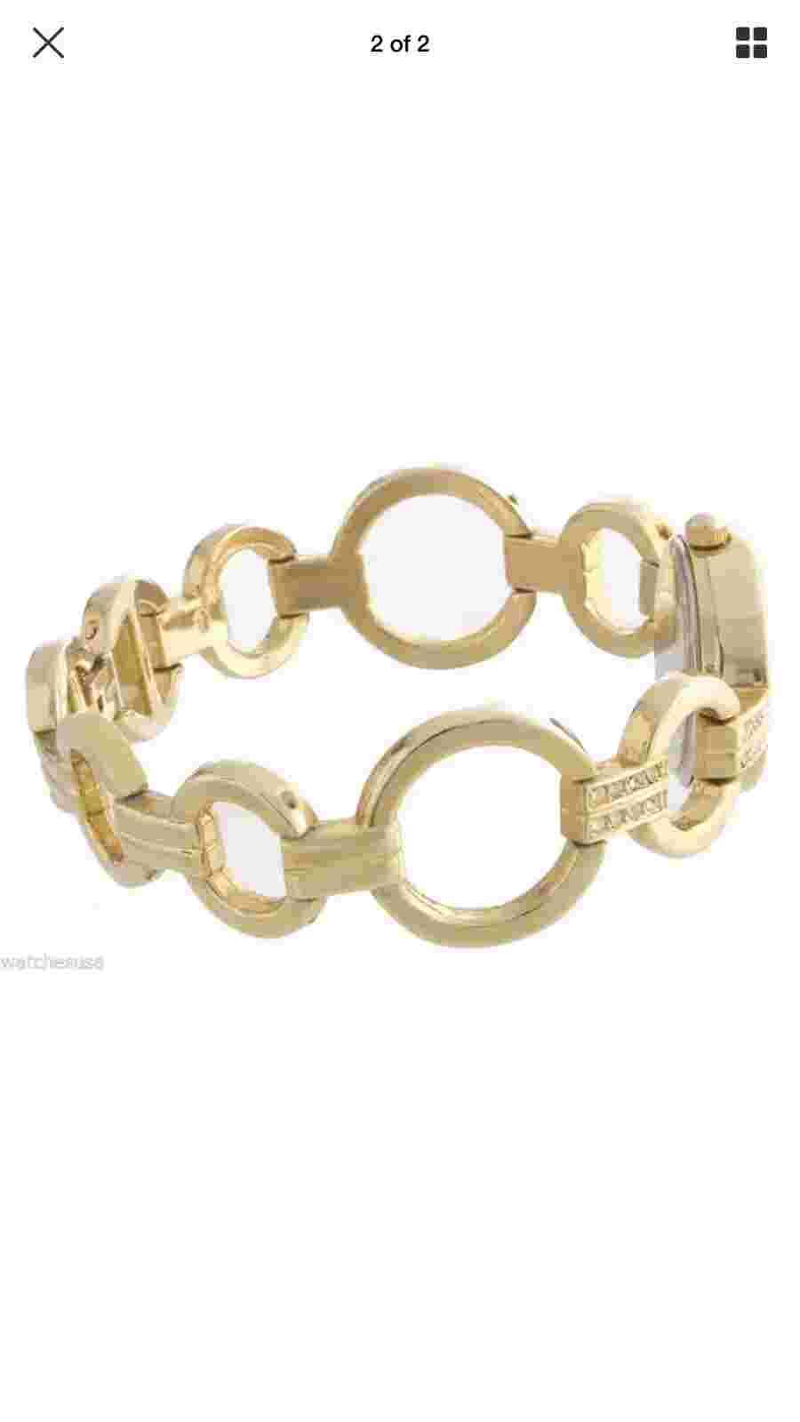 Style & Co Gold Tone Bracelet White Dial Crystals Women's Watch SC1103