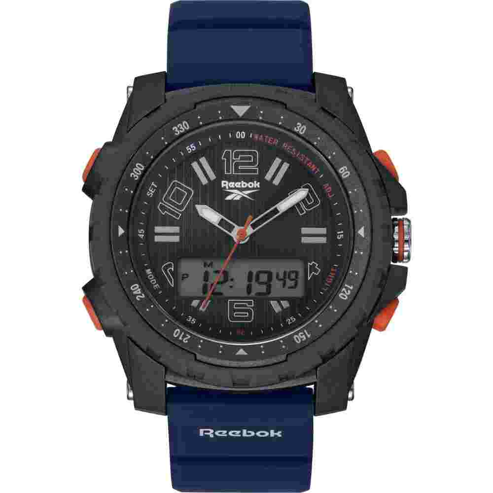Reebok Rogue Black/blue Silicone Strap Men Watch RV-ROG-G4-PSPN-AW