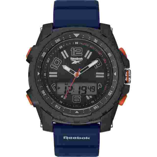 Reebok Rogue Black/blue Silicone Strap Men Watch RV-ROG-G4-PSPN-AW