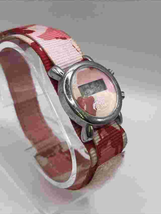 Bass Pro Shops Kid's Digital Watch Pink Camo Nylon Band- New Battery
