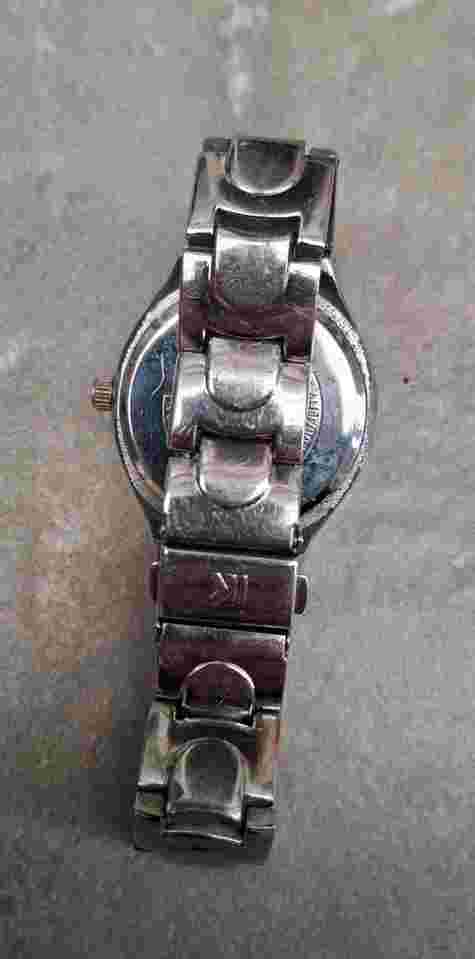 IK Colleiten Burgundy Dial Stainless Steel Gents Watch. *Needs Battery*
