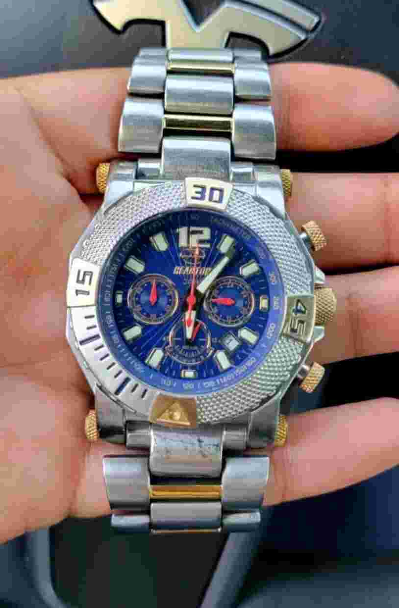 Rare Reactor Men's 93103 Neutron Chronograph Ocean Blue Dial Two-Tone Watch