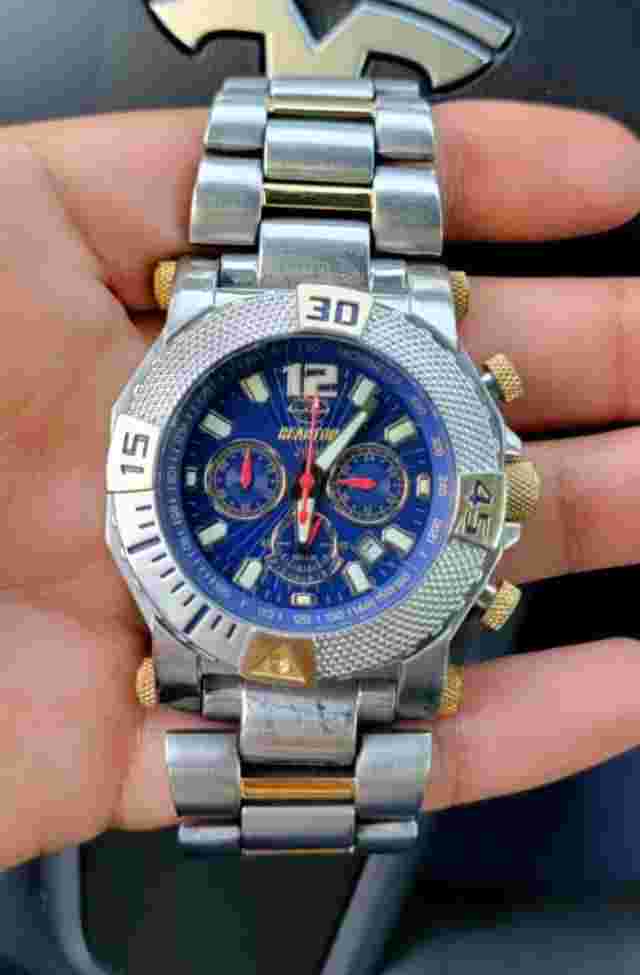 Rare Reactor Men's 93103 Neutron Chronograph Ocean Blue Dial Two-Tone Watch