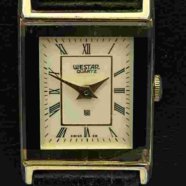 UNTESTED 17mm Westar Quartz Wristwatch WR Black Strap 024320L GP Parts/Repair
