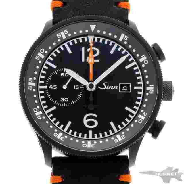 SINN Instrument Chronograph 717 Automatic Black Dial Leather Strap Mens Watch