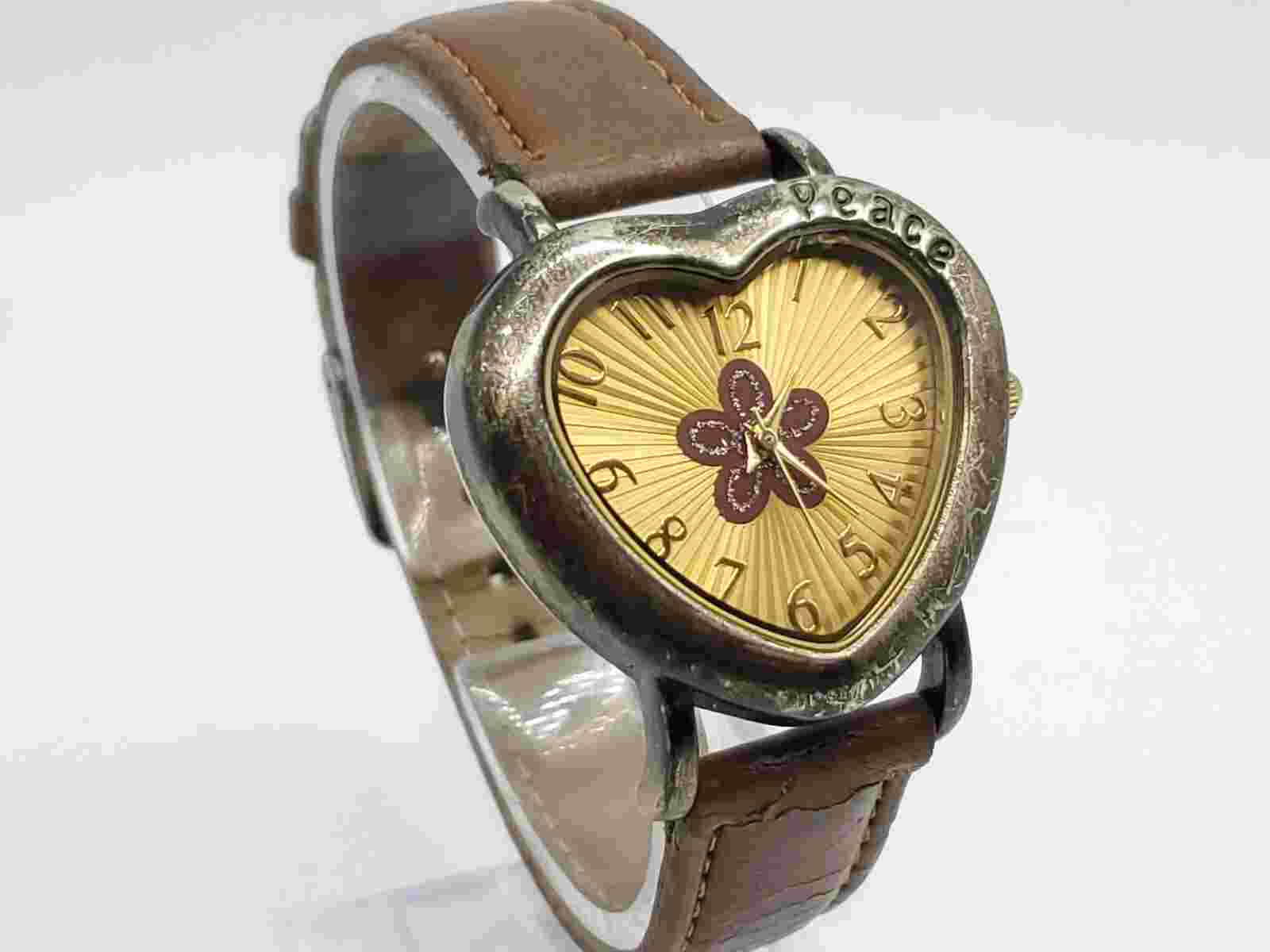 Route 66 Quartz Peace Heart Watch Womens New Battery 33mm
