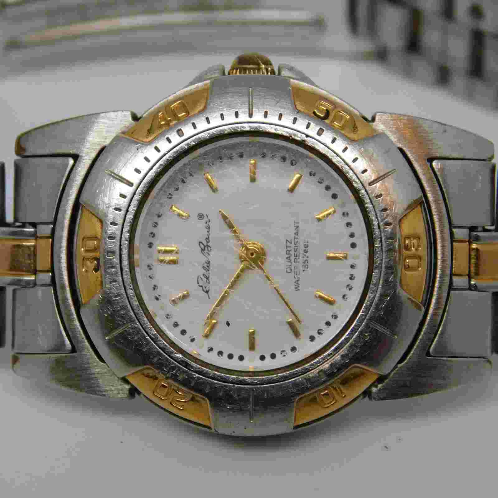 Eddie Bauer 3555 St. Steel Case Quartz Women's Watch Sz. 6 1/4" New Battery