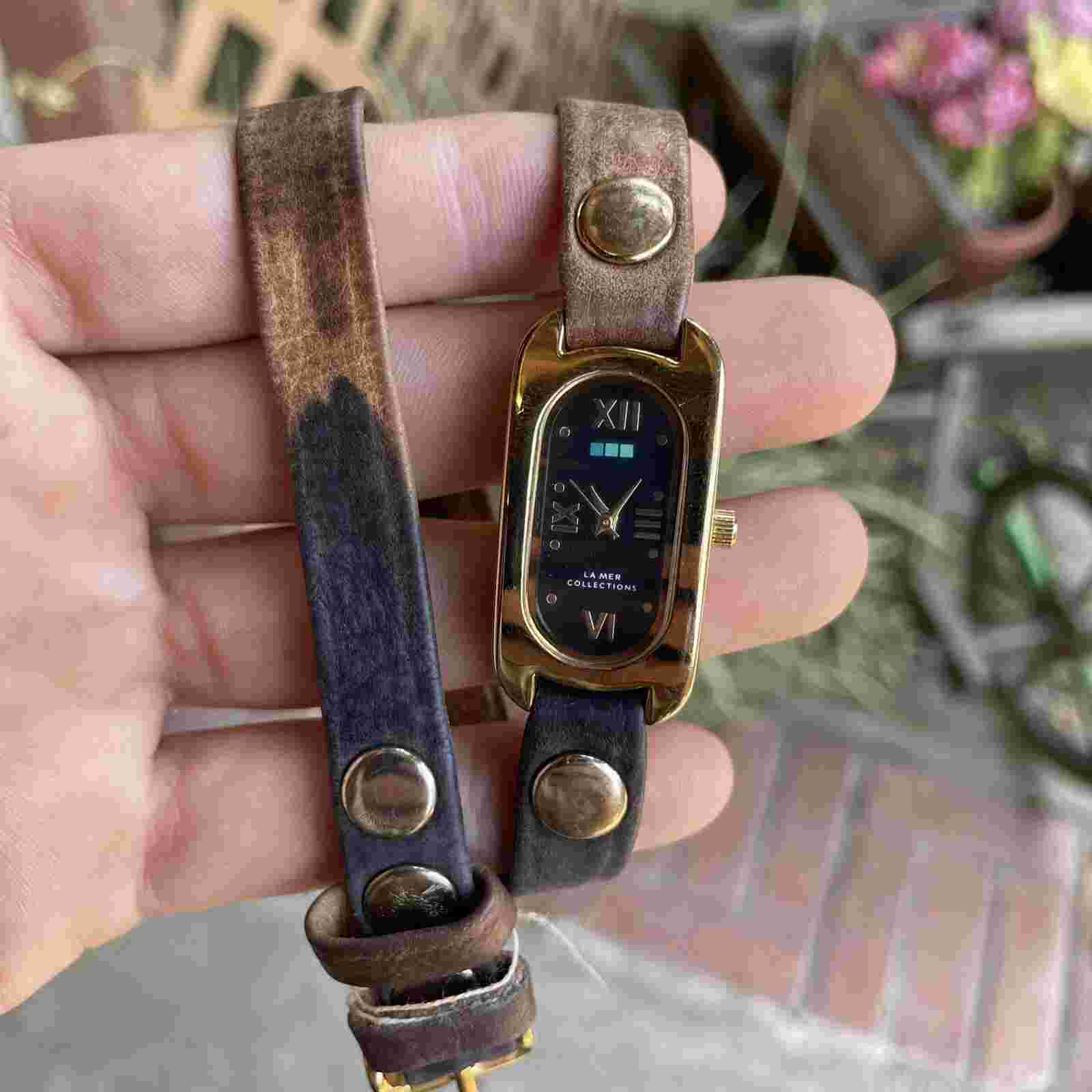 LA MER Watch Black Gold / Black Face Soho Wrap Watch